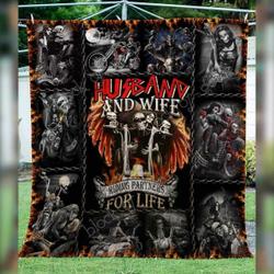 Husband And Wife Riding Partners For Life Blanket Kc1507 Quilt and Home Decor