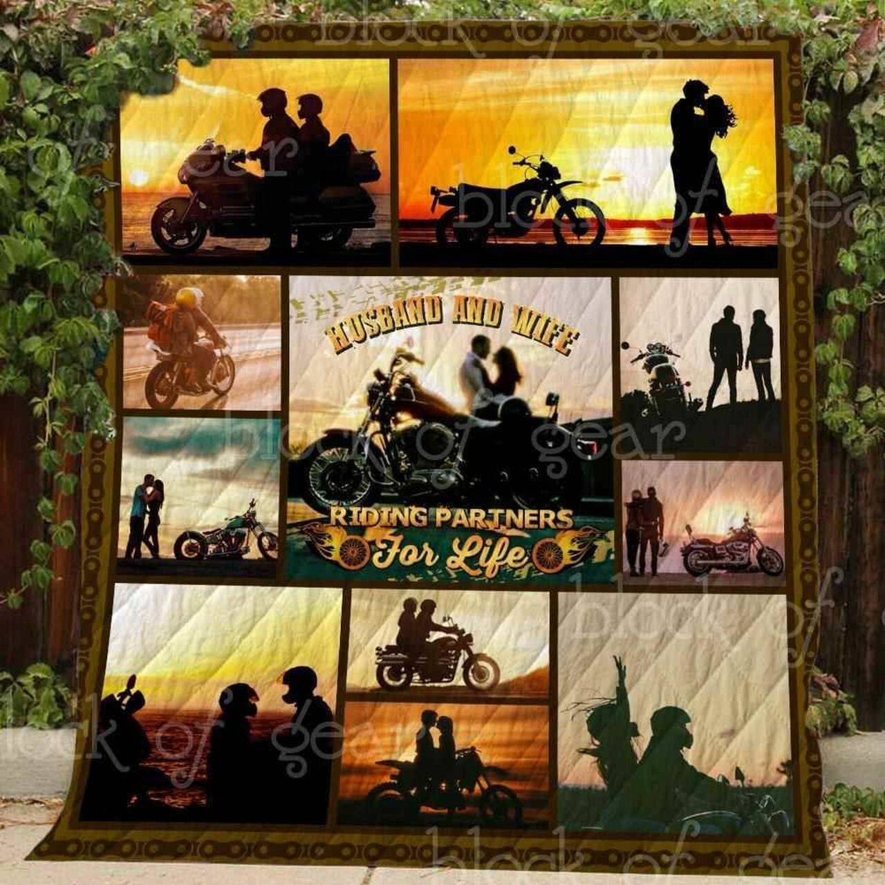 Husband And Wife Riding Partners For Life Blanket Kc1807 Quilt and Home Decor