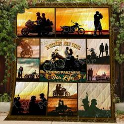 Husband And Wife Riding Partners For Life Blanket Kc1807 Quilt and Home Decor