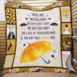 Husband And Wife There Are Two Big Days Quilt Blanket Great Customized Gifts For Birthday Christmas Thanksgiving Wedding ValentineS Day and Home Decor