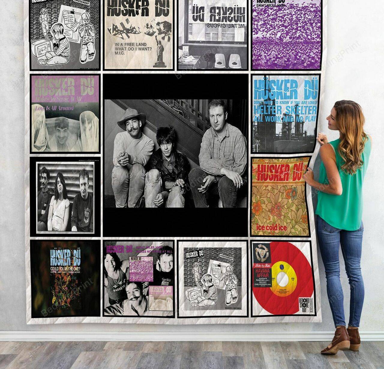 Husker Du Singles Quilt Blanket and Home Decor