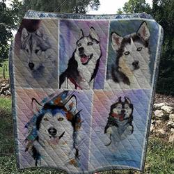 Husky Dog 3 Quilt and Home Decor