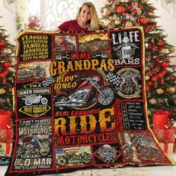 I Am A Biker Grandpa 3D Customized Quilt and Home Decor