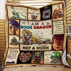 I Am A Book Dragon Not A Warm Quilt and Home Decor