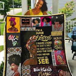 I Am A June Queen Black Beautiful TH2309213CL Quilt Blanket and Home Decor