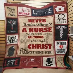 I Am A Nurse What Your Superpower Medical Symbol Quilt Blanket Great Customized Gifts For Birthday Christmas Thanksgiving Perfect Gifts For Nurse and Home Decor
