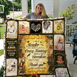 I Am A Reader Quilt Blanket and Home Decor