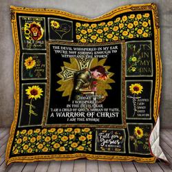 I Am A Warrior Of Christ Quilt Myk and Home Decor