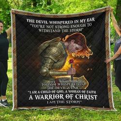 I Am Child Of God I Am A Storm Premium Blanket Th0509 Quilt and Home Decor