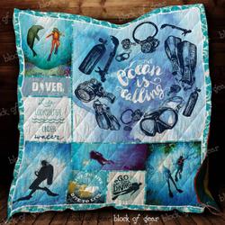 I Am Diver Quilt Mwh and Home Decor