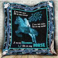 I Am His Human He Is My Horse Quilt Mwc and Home Decor