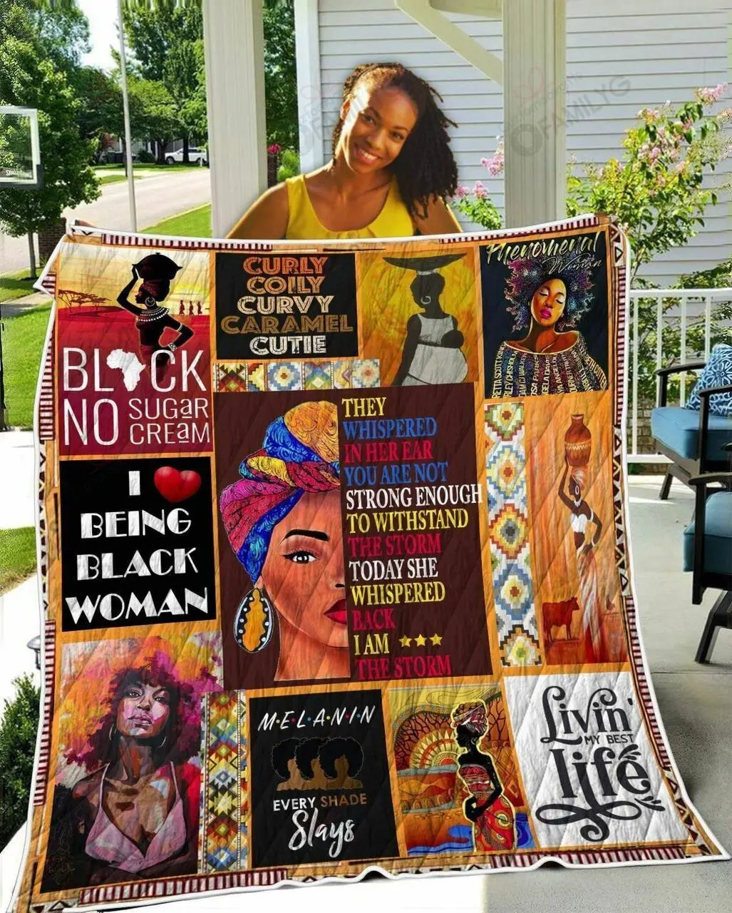 I Am The Storm Black Girl TH2309275CL Quilt Blanket and Home Decor