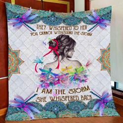I Am The Storm Quilt Blanket and Home Decor