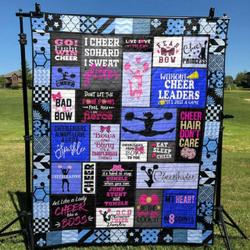 I Cheer So Hard I Sweat Glitter Royal Blue Version Quilt Blanket Py68  Quilt and Home Decor