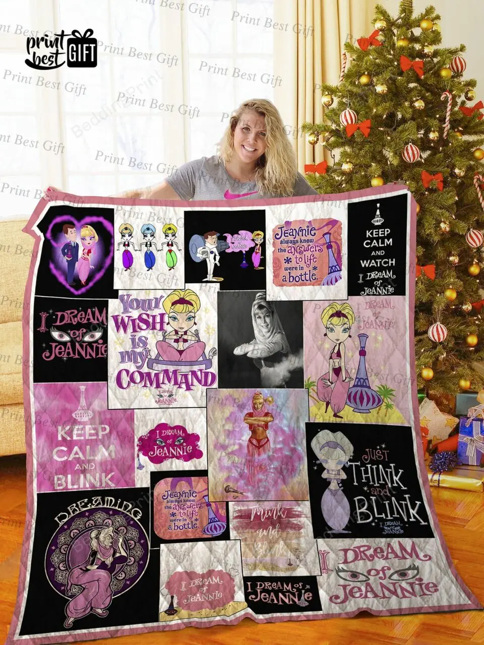 I Dream Of Jeannie Poster Quilt Blanket Ver 3 and Home Decor