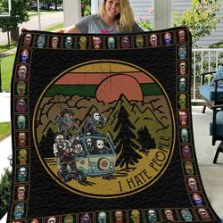 I Hate People Quilt Blanket Great Customized Blanket Gifts For Birthday Christmas Thanksgiving and Home Decor
