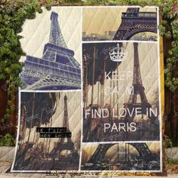 I Heart Paris Blanket Kc1807 Quilt and Home Decor