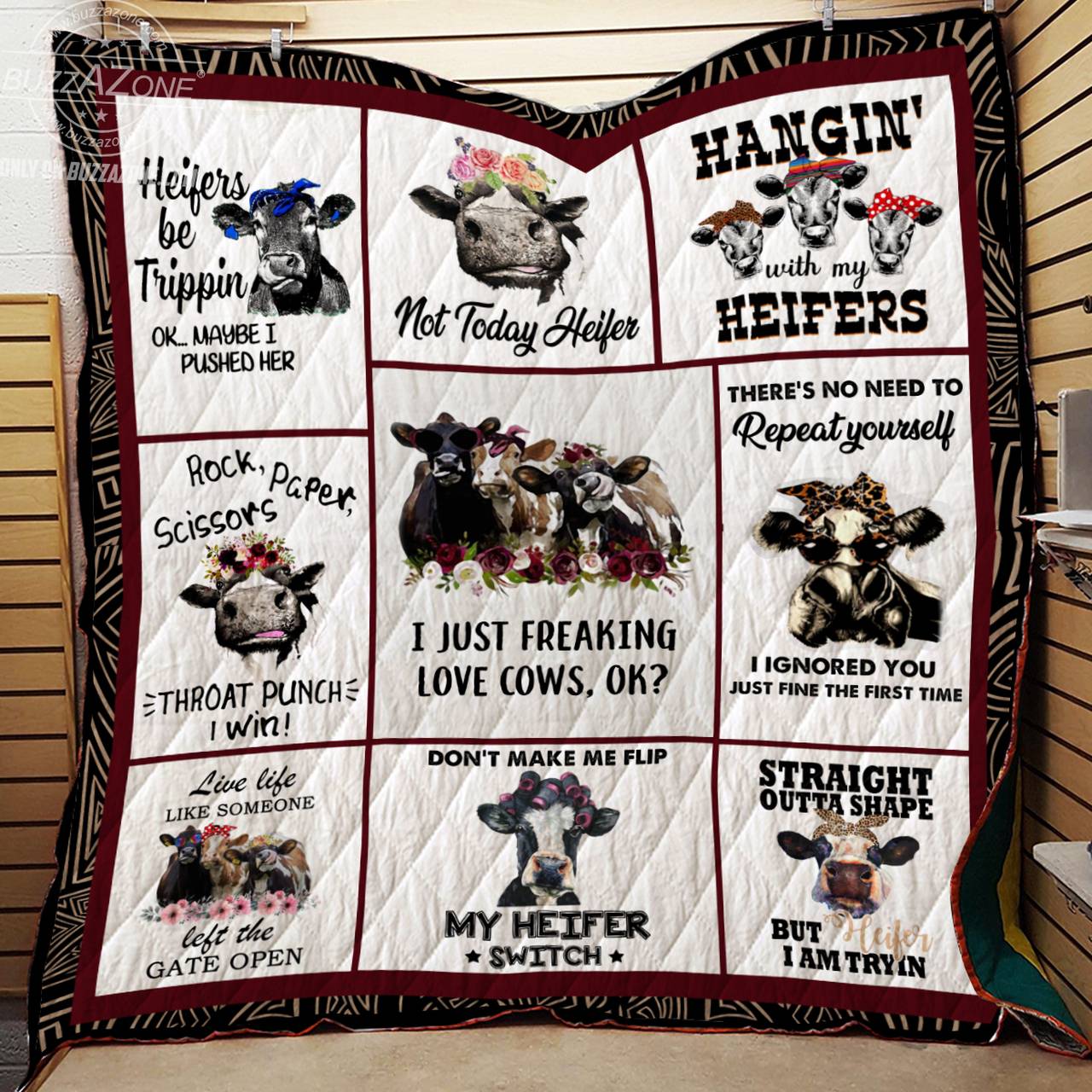 I Just Freaking Love Cows Ok Heifer Quilt Bt and Home Decor