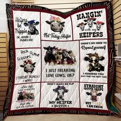 I Just Freaking Love Cows Ok Heifer Quilt Bt and Home Decor