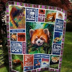 I Just Freaking Love Red Pandas Quilt Blanket Great Customized Blanket Gifts For Birthday Christmas Thanksgiving and Home Decor