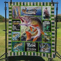 I Just Want To Go Fishing And Ignore All Of My Adult Problems Quilt Blanket Great Customized Blanket Gifts For Birthday Christmas Thanksgiving and Home Decor