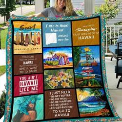 I Like To Think Hawaii Misses Me Too Quilt Blanket Great Customized Blanket Gifts For Birthday Christmas Thanksgiving and Home Decor