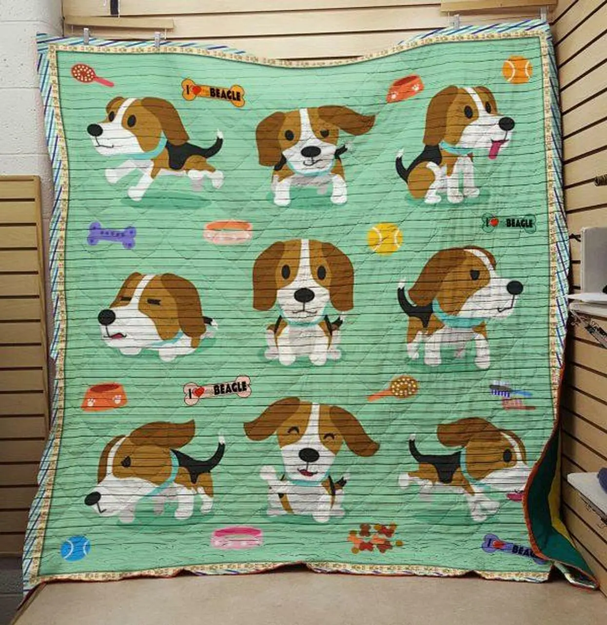 I Love Beagle Quilt and Home Decor