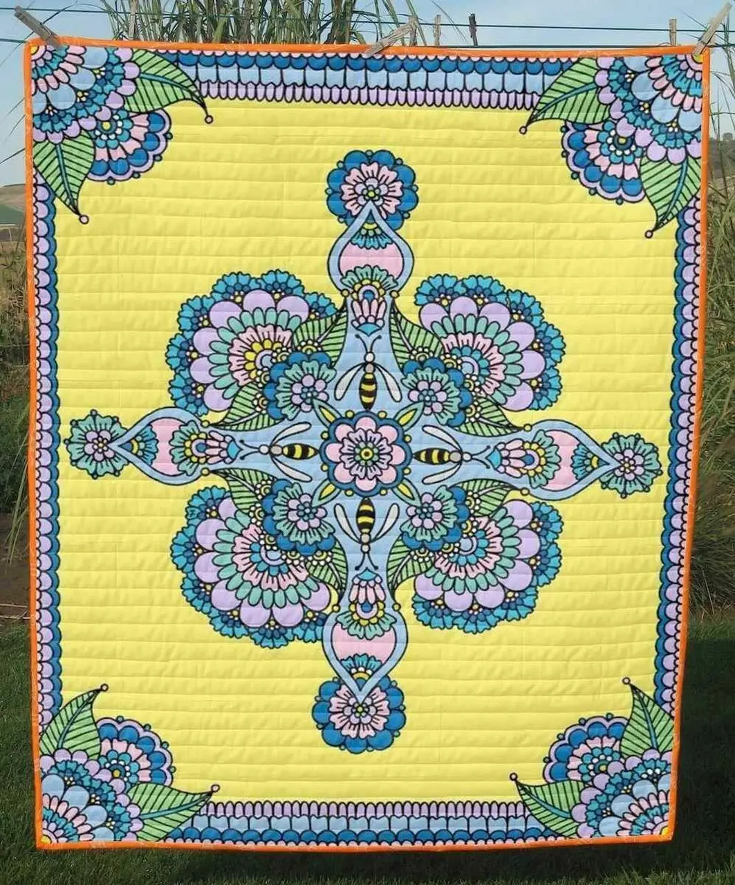 I Love Bees Blanket Th0207 Quilt and Home Decor