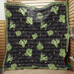 I Love Cactus, Love Succulent Quilt and Home Decor