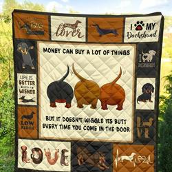 I Love Dachshund DD06100186CL Quilt Blanket and Home Decor