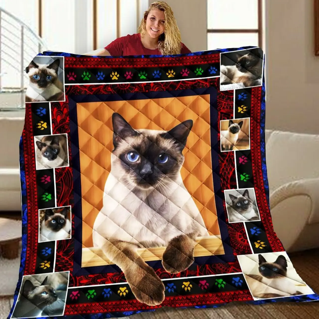 I Love Funny Cat JB14 NTTH011298 3D Customized Quilt and Home Decor