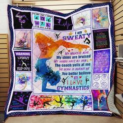 I Love Gymnastics Quilt Mop and Home Decor