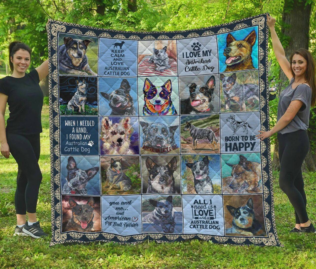 I Love My Australian Cattle Dog Quilt Blanket Great Customized Blanket Gifts For Birthday Christmas Thanksgiving and Home Decor