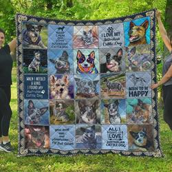 I Love My Australian Cattle Dog Quilt Blanket Great Customized Blanket Gifts For Birthday Christmas Thanksgiving and Home Decor