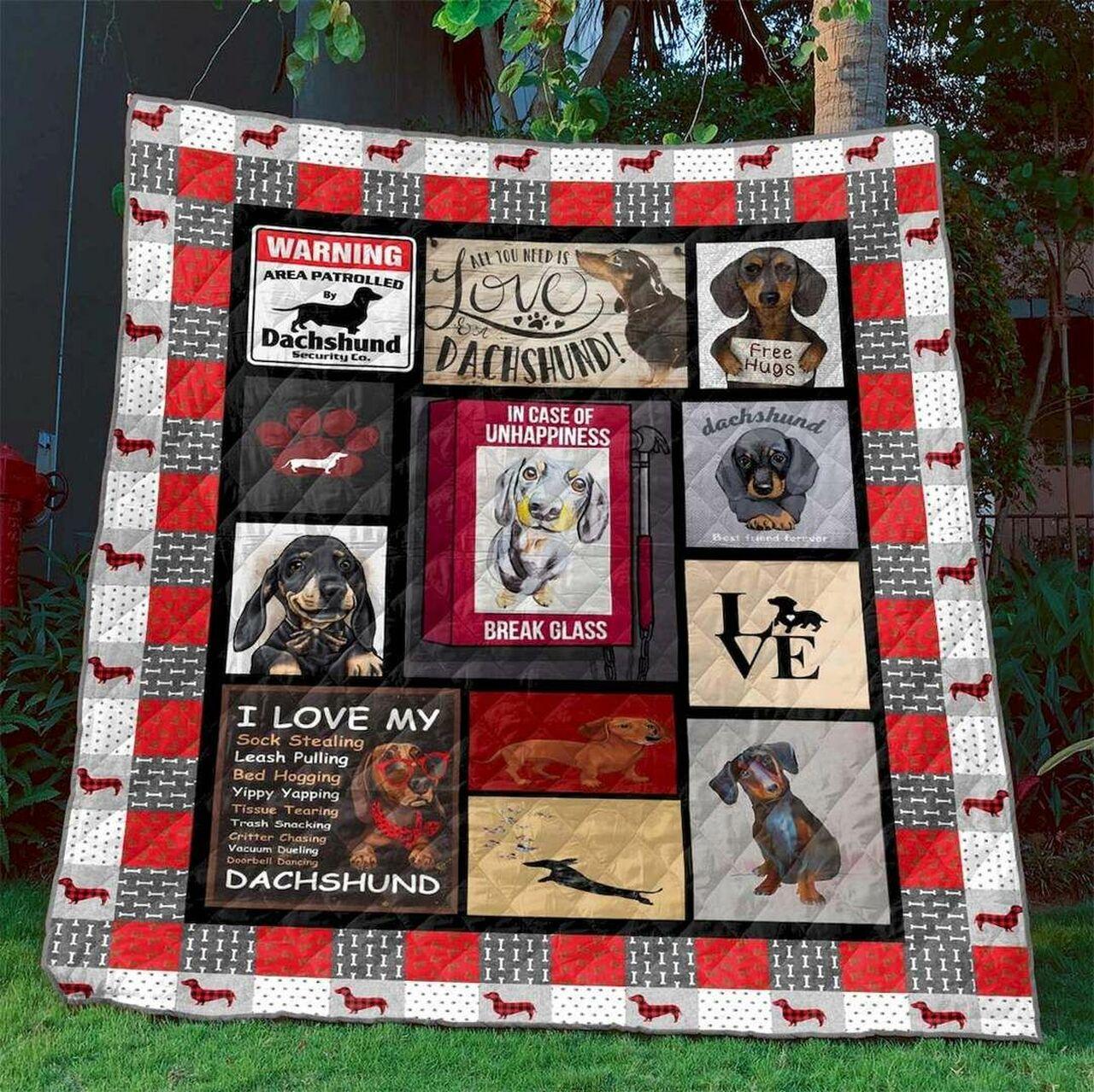 I Love My Dachshund Clt180634 Quilt Blanket and Home Decor