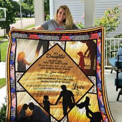 I Love My Daughter Quilt Blanket and Home Decor