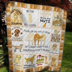 I Love My Golden Retriever Rocko Quilt and Home Decor