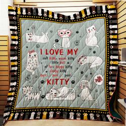 I Love My Kitty - Quilt and Home Decor