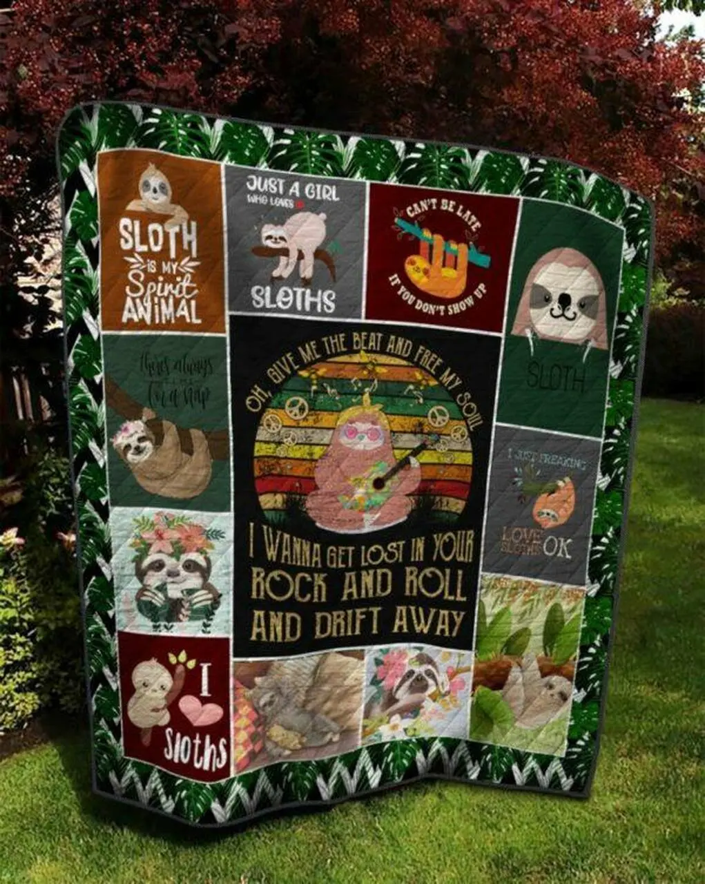 I Love Sloths Sloth Quilt Blanket Quilt and Home Decor