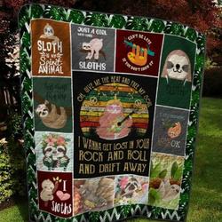 I Love Sloths Sloth Quilt Blanket  Quilt and Home Decor