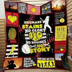 I Love Softball Clh0412435Q Quilt Blanket and Home Decor