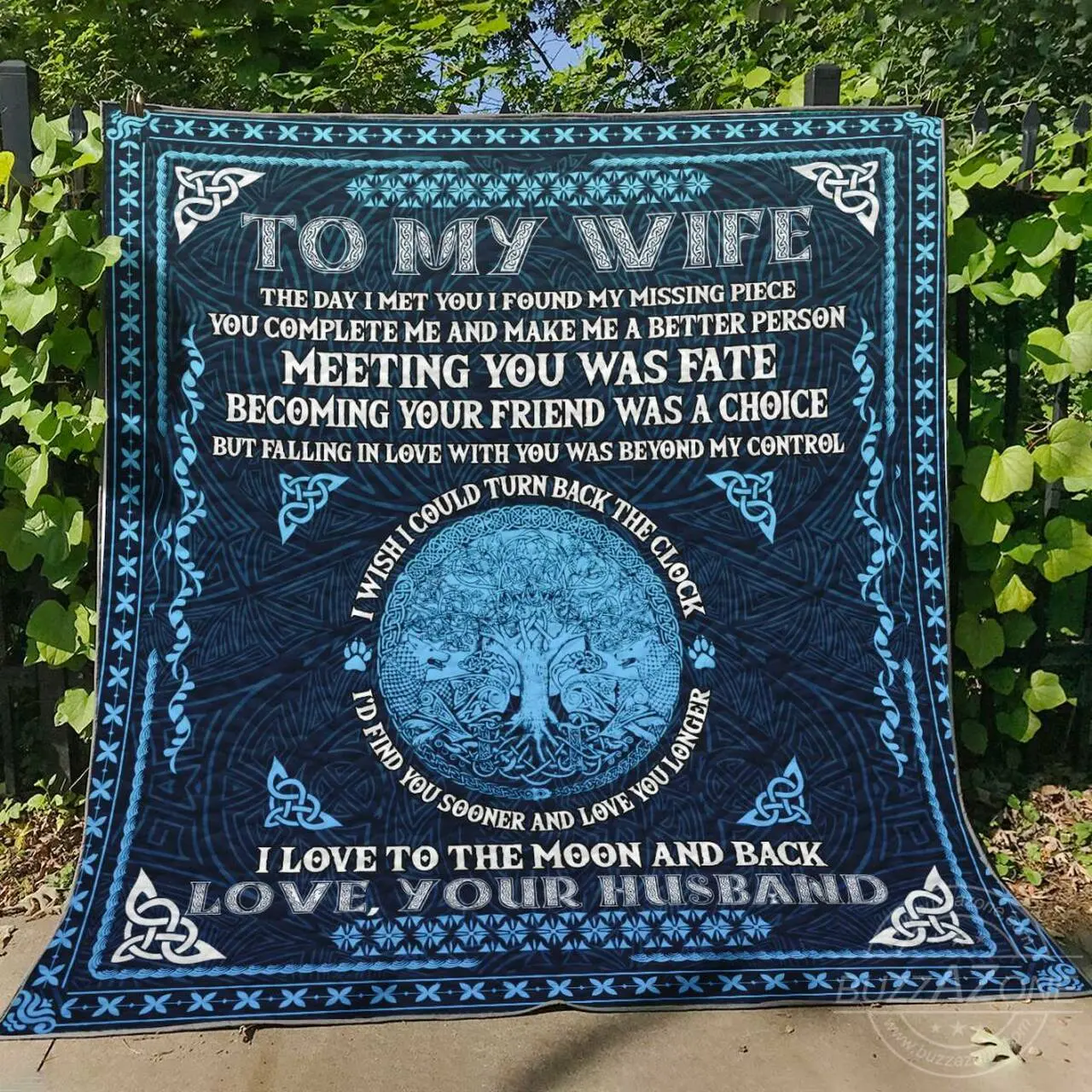 I Love To The Moon And Back Vv_ Wolf Quilt and Home Decor