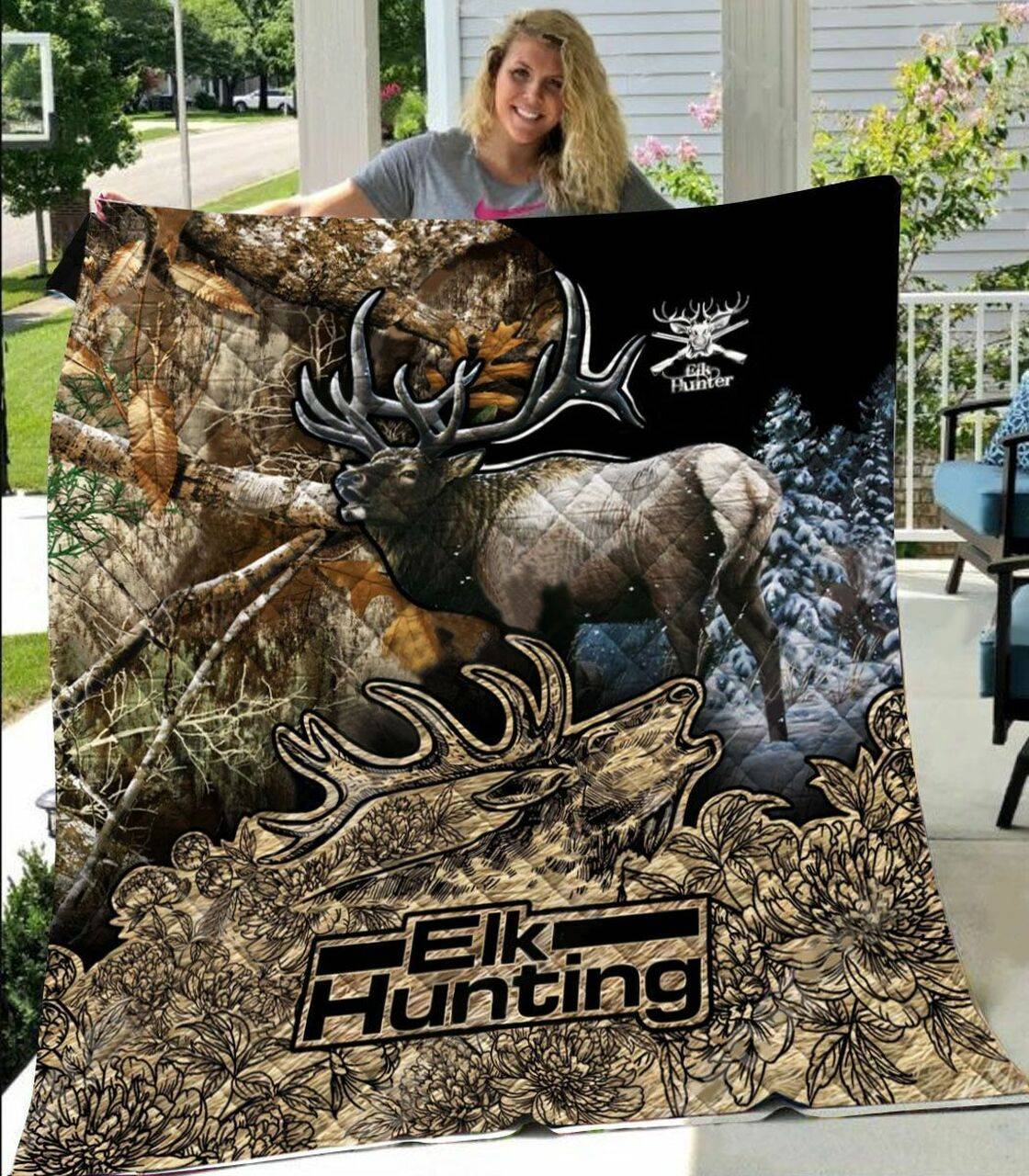 I Love You Elk Hunting 3D Customized Quilt and Home Decor