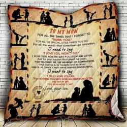 I Love You Mom And Son Blanket Kc1507 Quilt and Home Decor