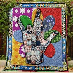 I Love You Sign Language Pride Blanket Kc1507 Quilt and Home Decor
