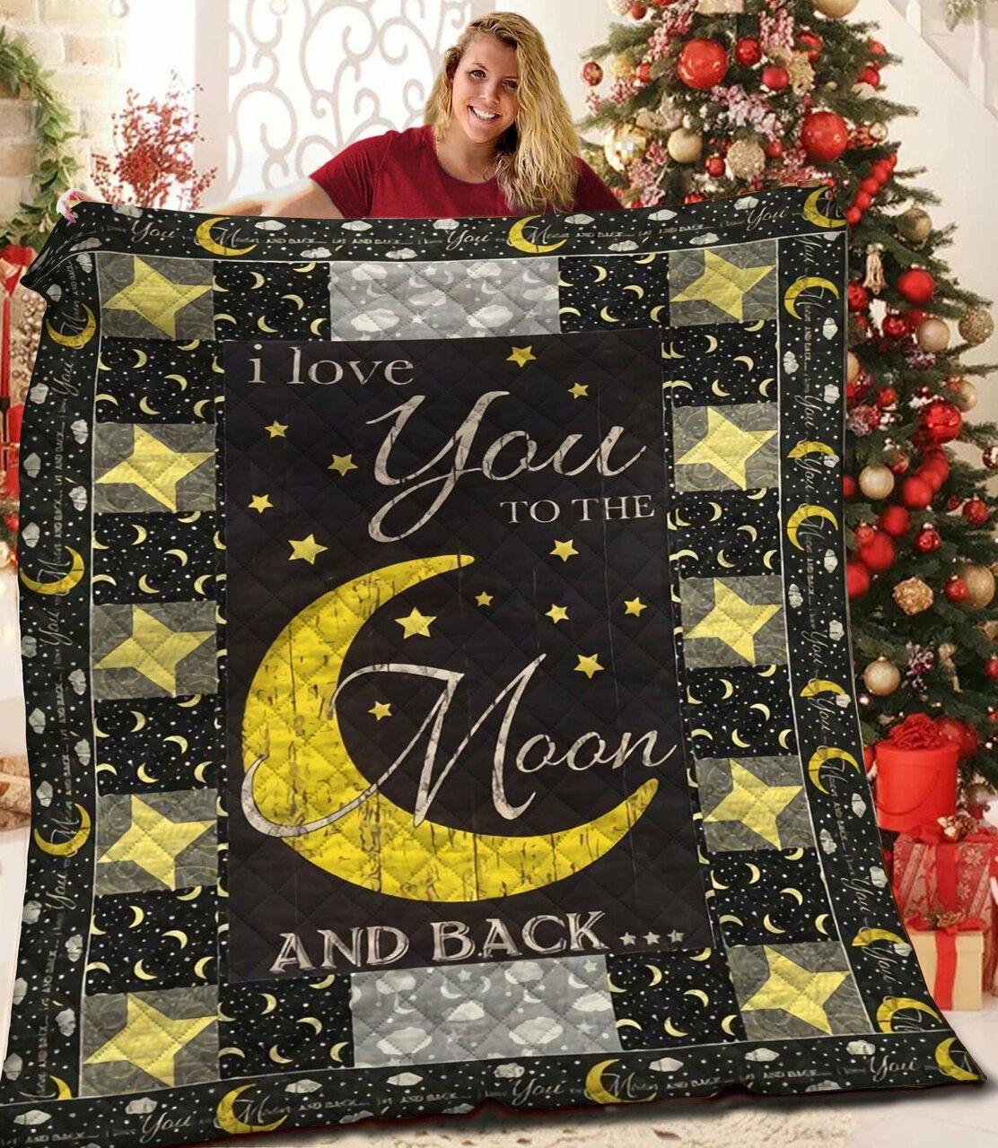 I Love You To The Moon And Back Quilt Lqo and Home Decor