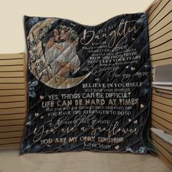 I Love You To The Moon Mom To Daughter V1 QE 3D Customized Quilt and Home Decor