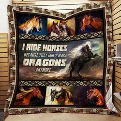 I Ride Horses Quilt Blanket Dh459  Quilt and Home Decor