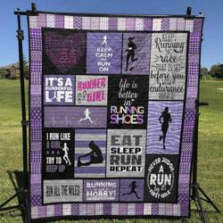 I Run Like A Girl Try To Keep Up Quilt Blanket Tr12  Quilt and Home Decor