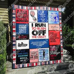 I Run To Burn Off Crazy Quilt Blanket Vh09  Quilt and Home Decor